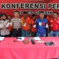 Kapolres Gresik AKBP Wahyu S Bintoro S.H.S.I.K.M.si, pimpin langsung konferensi pers kasus curanmor 