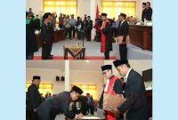 Prosesi pelantikan dan pengambilan sumpah di DPRD Sampang.