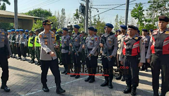 Kapolres Nganjuk Pimpin Apel Pergeseran Pasukan Radar Bangsa