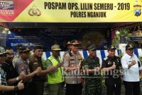 Kapolres Nganjuk bersama Forkopimda Kabupaten Nganjuk menggelar Apel Kesiapan pengamanan dalam rangka Pengamanan Natal dan Tahun Baru