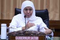 Gubernur Jawa Timur Khofifah Indar Parawansa, saat menyampaikan berbagai kinerja yang telah dicapai Pemprov Jatim selama tahun 2019