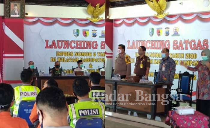 Launching Satgas Inpres No 6 Tahun 2020 Wilayah Sampang di Pendopo Trunojoyo