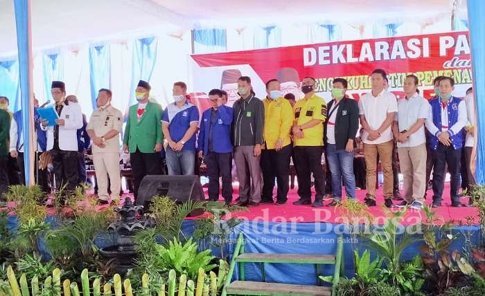 Pengukuhan tim pemenangan Syarif-Suryan di 7 kecamatan Muratara dihadiri dari Gabungan 10 Parpol