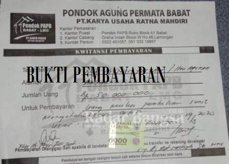 Bukti KWINTASI Pembayaran senilai Rp50.000.000. [IPL]