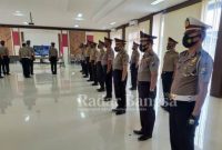 Secara Virtual, Pelaksanaan Upara Korp Rapor Kenaikan Pangkat Reguler di Aula Sanika Satyawada Polres Sumenep. (Foto : Ong)
