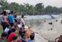 Waduk Banjarejo saat ditemukan anak baru gede yang tewas tenggelam [IST]