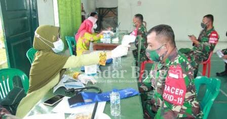 Penyuntikan Vaksin dosis kedua Sinovak termin II digelar kembali di Aula Kadetsuwoko Kodim 0812 Lamongan [IST]