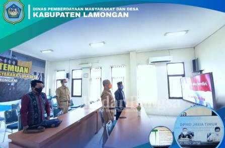 Kegiatan rapat koordinasi percepatan pencairan Dana Desa & pendirian posko Covid-19 di Desa melalui media Video Conference Zoom Meeting oleh Dinas PMD Provinsi Jawa Timur terhadap seluruh DPMD Kabupaten & TA P3MD di Jawa Timur [IST]