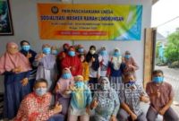  PKM Pascasarjana Unesa sosialisasi masker ramah lingkungan di Ngampelsari, Candi, Sidoarjo [IST]