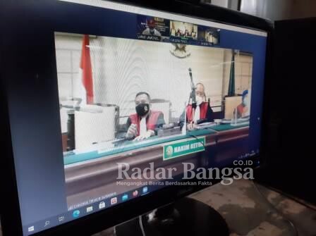 Sidang lanjutan perkara dugaan korupsi Dana Desa (DD) tahun 2019, Desa Sumberejo secara online [IST]