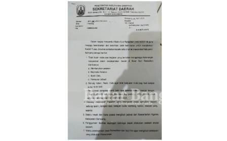 Surat Edaran dari Sekdakab Sampang kepada Camat terkait Himbauan menjelang Bulan Suci Ramadhan 1442 [Her/RadarBangsa.co.id]