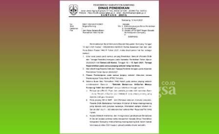 Surat Edaran (SE) Dinas Pendidikan Sampang [Her/RadarBangsa.co.id]