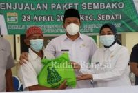 Wakil Bupati Sidoarjo H. Subandi, SH saat hadiri Pembukaan Pasar Murah di Sedati [ist]