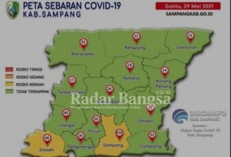 Peta sebaran Covid-19 Kabupaten Sampang sabtu 29/5 [Diskominfo]