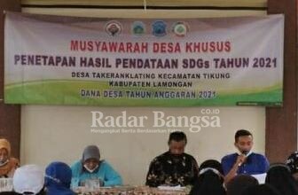 Musdes Desa Khusus Penetapan Hasil Pendataan SDGs Tahun 2021 bertempat di Pendopo Balai Desa [IST]