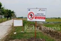 Lokasi jalan menuju proyek yang ada tanda dilarang masuk yang tidak berkepentingan [IST]