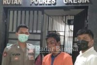 Pelaku saat diamakan polisi