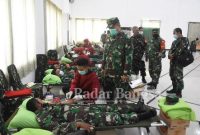 Giat baksos donor darah di Makorem 084/Bhaskara Jaya