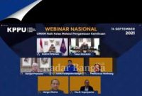  Tangkapan layar webinar nasional KPPU “UMKM Naik Kelas Melalui Pengawasan Kemitraan”