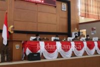  Rapat Paripurna ke VIII DPRD Kabupaten Muara Enim yang di hadiri secara langsung oleh Penjabat (Pj) Bupati Muara Enim H Nasrun Umar (Dok Foto/Kominfo)