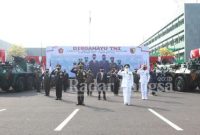 Upacara Peringatan HUT TNI ke-75 di lapangan Kodam V/Brawijaya