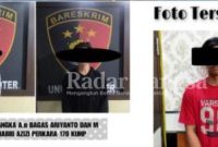 Para pelaku tindak kekerasan yang sudah diamankan tim Satreskrim Polres Lamongan, Minggu (24/10)