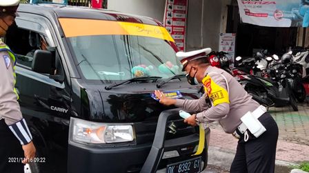  Giat Operasi Zebra Agung 2021 di jalan raya Dharma Giri, Buruan, Gianyar, Bali