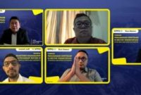 Tangkapan layar diskusi KPPU bekerjasama dengan Bisnis Indonesia mengenai pengawasan sektor transportasi