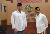 Ketua PWI Jateng Amir Machmud NS bersama Sekretaris PWI Jateng Setiawan Hendra Kelana, di Gedung PWI Jawa Tengah, Jalan Tri Lomba Juang Semarang.
