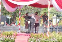 Gelaran Apel Pamor Keris oleh Forkopimda Jatim di lapangan Makodam V/Brawijaya (IST)