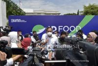 Mendag Lutfi saat menghadiri peluncuran  “Program Migor 14 Ribu” dan “Holding BUMN Pangan ‘ID Food’” yang diluncurkan Kementerian Badan Usaha Milik Negara di Museum Fatahillah, Jakarta (Dok Foto Istimewah Biro Humas Kemendag)