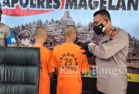 Kapolres Magelang saat konfrensi pers pelaku pemarkosaan (IST)