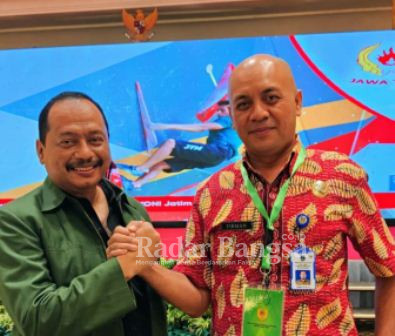 Ketua Umum KONI Jawa Timur terpilih, M. Nabil (kiri) dan Delegasi BAPOPSI Jatim, Firman Syah Ali (kanan) (IST)