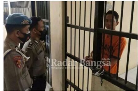 Eks Anggota Polri, Bripda Randy Bagus Hari Sasongko saat ditahan di tengah kasus Novia Widya Sari (IST)