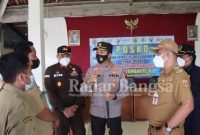 Kapolres Pemalang AKBP Ari Wibowo bersama Forkopimda Kabupaten Pemalang melaksanakan monitoring dan evaluasi Posko PPKM Mikro di sejumlah Desa  (IST)