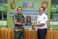 Panglima Kodam IV/Diponegoro Mayjen TNI Rudianto menerima kunjungan Kepala Daerah Operasi (Kadaops) PT. Kereta Api Indonesia (KAI) (IST)