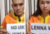 Sepasang suami istri, HA (25) dan LW (25) warga Desa Sumberaji Kecamatan Sukodadi diringkus Satreskoba Polres Lamongan  (IST)