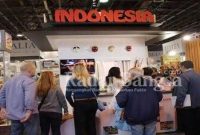 Suasana Paviliun Indonesia Sirha Budapest 2022 di Hungexpo, Budapest, Hungaria. Pameran dilaksanakan tiga hari, yakni pada 22—24 Maret 2022