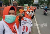 Para Srikandi PKS Kabupaten Kediri saat acara flashmob 