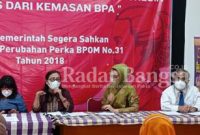 Arzetty Bilbina Anggota F-PKB, Nia Umar (Ketua AIM) Arist MERDEKA Sirait dan Dr. Hartati (PB IDI) sebagai nara sumber dalam Seminar dan Diskusi Ilmiah menyelamatkan Kesehatan Anak, bayi, janin dan ibu dari bahaya BPA (IST)