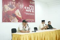 Anggota DPR RI Rahmat Muhajirin melaksanakan sosialisasi empat pilar kebangsaan di Aula hotel sofia juanda Sidoarjo, Minggu (24/04).