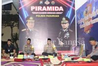 Acara Piramida  diadakan di teras Gedung Tribrata Polres Pasuruan pada hari Rabu sore, (20/04/2022) (IST)