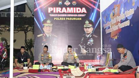 Acara Piramida  diadakan di teras Gedung Tribrata Polres Pasuruan pada hari Rabu sore, (20/04/2022) (IST)