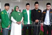 Gus Rismi bersama Mas Bup Dhito, Ketua PCNU Gus Ma'mun, Ketua PW Ansor Gus Fikri, dan Ketua Muslimat NU, Dra. Hj. Mudawamah, M.H.I