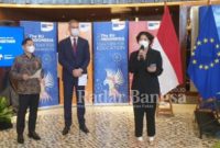 
Menteri Perencanaan Pembangunan Nasional Suharso Monoarfa menghadiri peluncuran publikasi kerjasama Uni Eropa-Indonesia tahun 2022, Senin (9/5/2022)