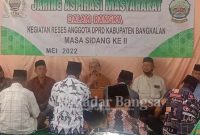 Kegiatan rutin reses yang dilaksanakan di halaman PP Darul Kholil Jl. Kali Modern kelurahan Tunjung kecamatan Burneh kabupaten Bangkalan (IST)