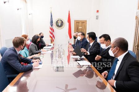 Menteri Perdagangan RI, Muhammad Lutfi melakukan pertemuan dengan Ambassador United States Trade Representative (USTR), Katherine Tai di Washington D.C, Amerika Serikat, Rabu (11/5).