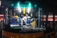 Bupati dan Kapolres Madiun saat memantau arus mudik (IST)