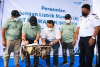 Peresmian tiga unit Anjungan Listrik Mandiri (ALMA) untuk mendukung pertumbuhan sektor pariwisata dan maritim di Sumatera Utara. 