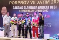 Porprov Jatim 2022, Atlet Angkat Besi Bojonegoro Sumbang 7 Emas, 5 Perak, dan 7 Perungg (DoK Foto KONI)